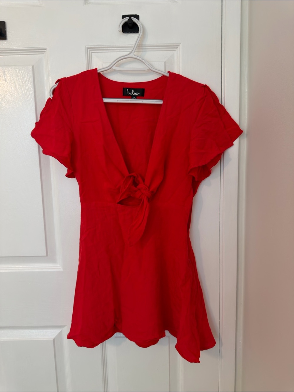 LULUS Red Tie-Front V-Neck Women’s Dress